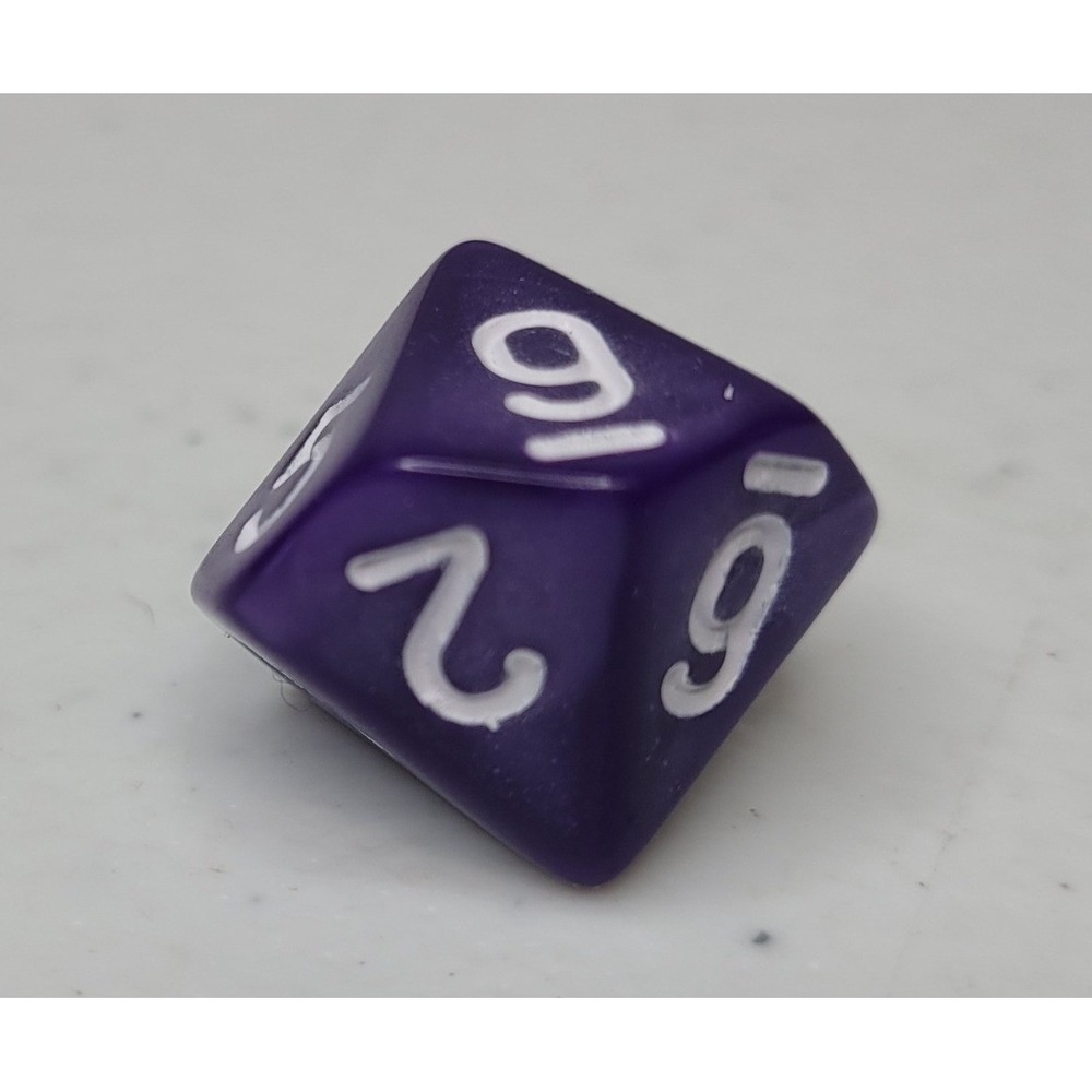 Chessex Purple White 10-Sided D10 Polyhedral‎ Die Old Glitter Role Playing